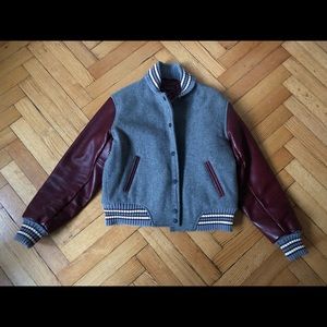 Rag & Bone varsity jacket . Size small . Grey and burgundy ! Great condition!